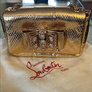 Christian Louboutin Metallic Gold Clutch